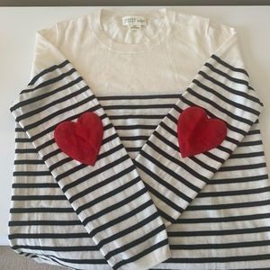 NWOT Kate Spade heart stripe sweater